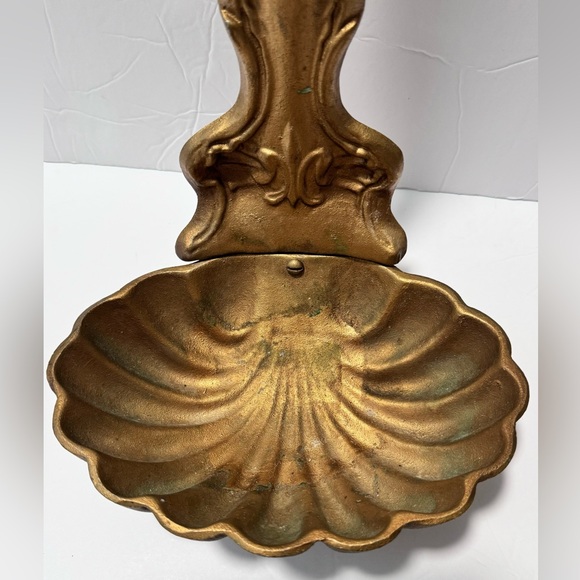 Vintage MCM 25” XL Royal Gold Cast Metal Giant Ladle Wall Hanging Decor/Planter - Picture 7 of 7